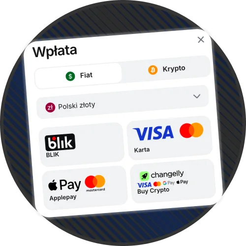 Doładuj konto w 1w przez BLIK lub kryptowaluty i zacznij grać.