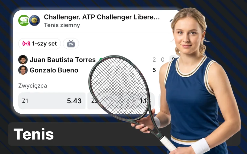 Stawiaj zakłady na tenis w 1w i typuj wyniki gemów oraz setów.