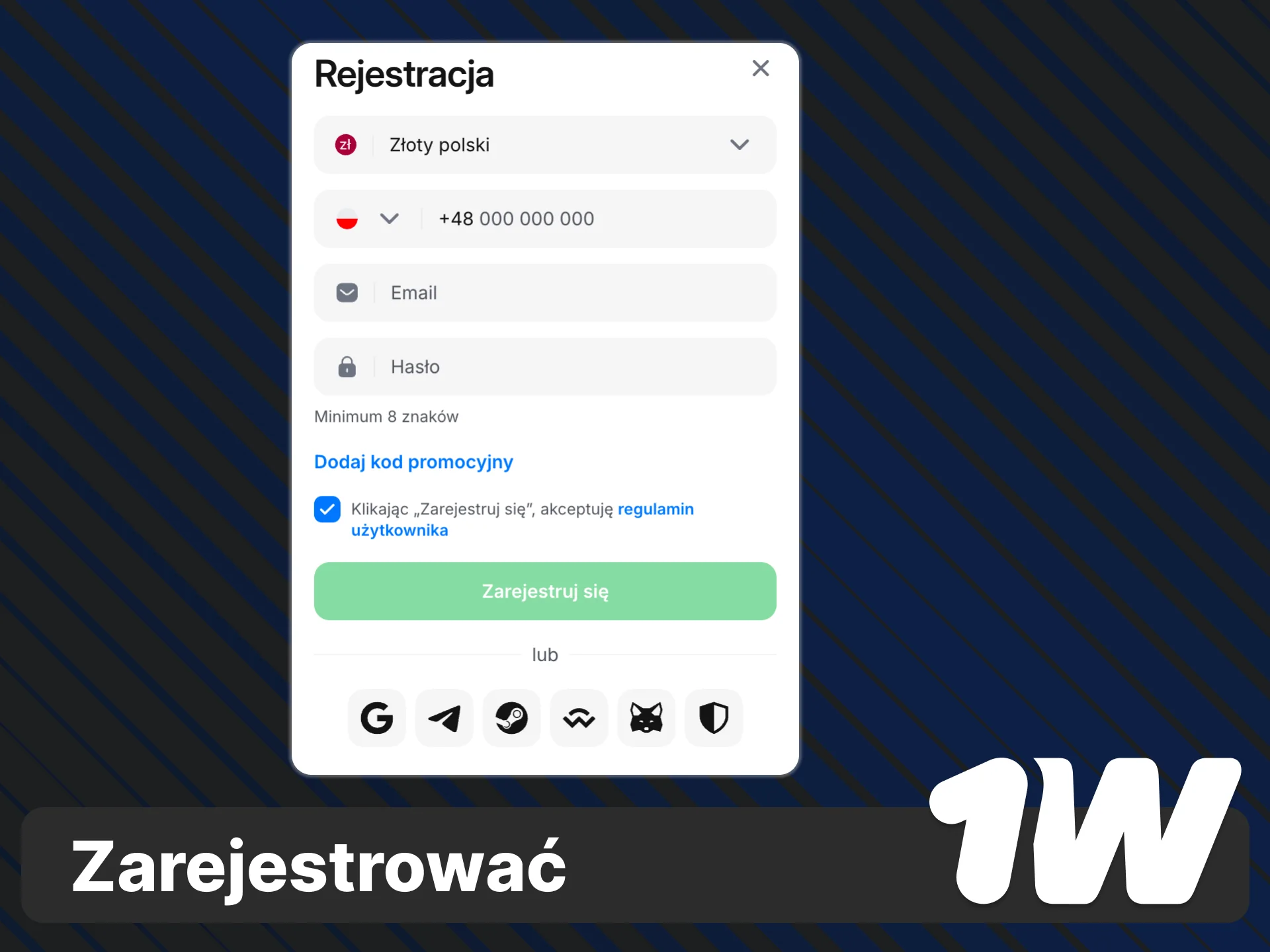 Poznaj zasady rejestracji w 1w i dołącz do gry już teraz.