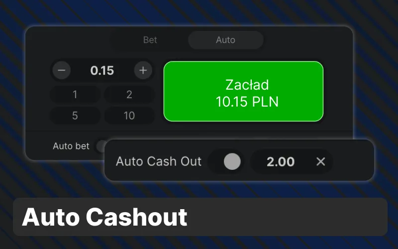 Ustaw docelowy mnożnik i włącz funkcję Auto Cashout w grze 1w.