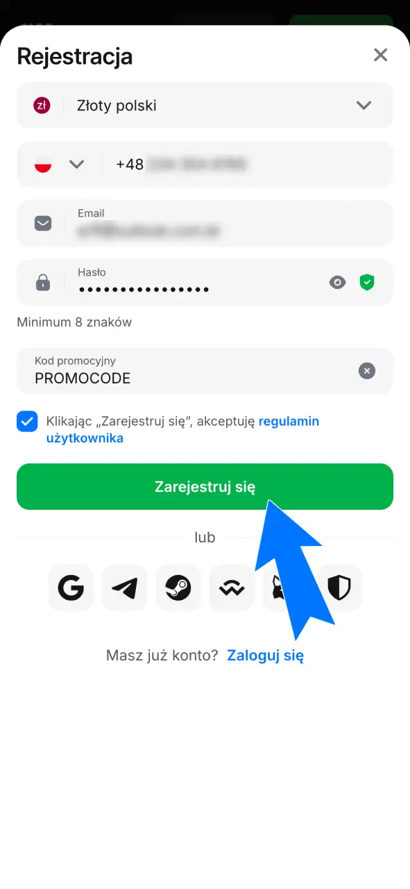Załóż konto w 1w, zrealizuj pierwszą wpłatę i odbierz swój bonus już teraz.