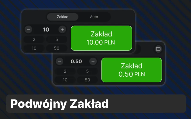 Postaw dwa niezależne zakłady jednocześnie w jednej rundzie gry 1w.