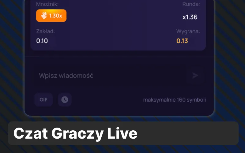Obserwuj wygrane oraz mnożniki graczy na żywo we wbudowanym czacie 1w.