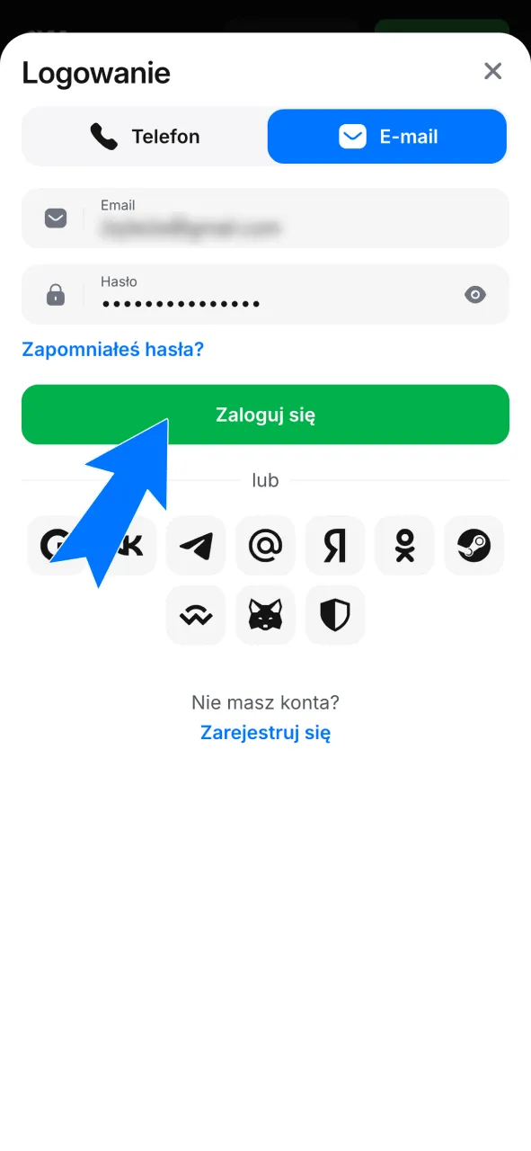 Zaloguj się na konto 1w i przejdź do sekcji kasy w menu głównym.