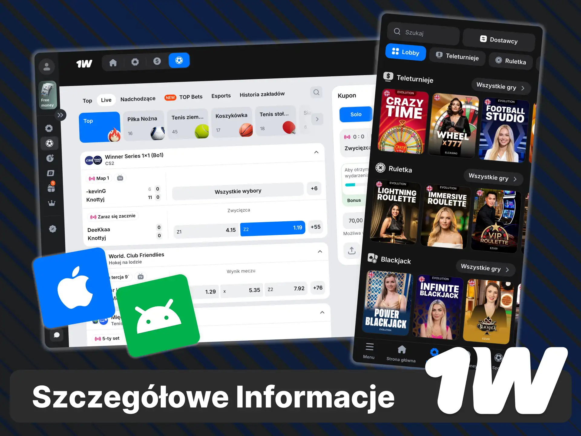 Zainstaluj aplikację 1w, zabezpiecz swoje konto i zacznij obstawiać już teraz.