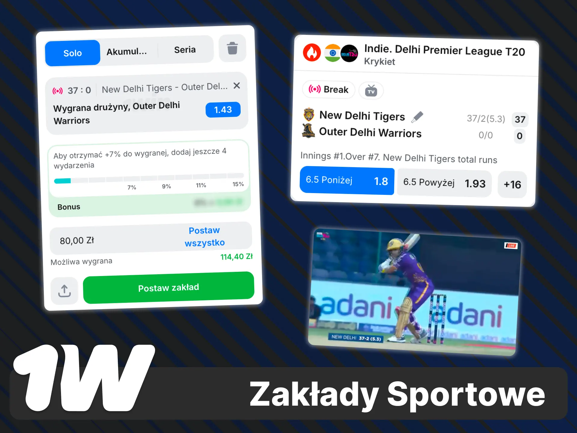 Obstawiaj piłkę nożną, koszykówkę, tenis, MMA i esport na platformie 1w.